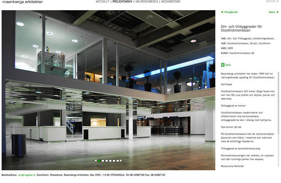 Webbutveckling i Wordpress åt Rosenbergs Arkitekter.