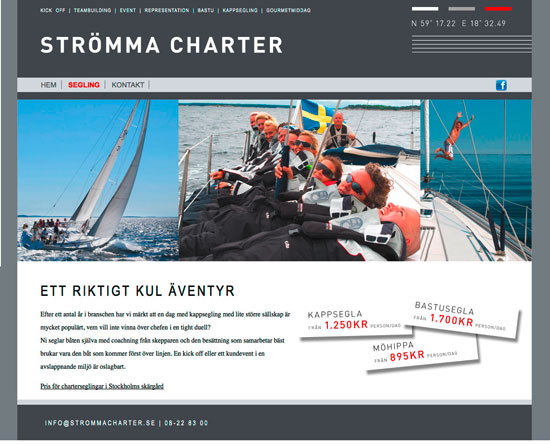 Designen på Strömma Charter